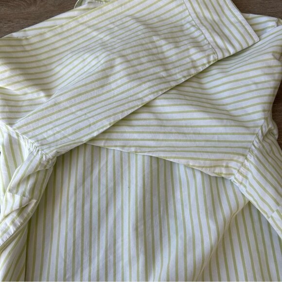 Vintage Tabi Pinstriped Cottagecore Floral Embroidered Sequins Button Down Shirt - Picture 13 of 13